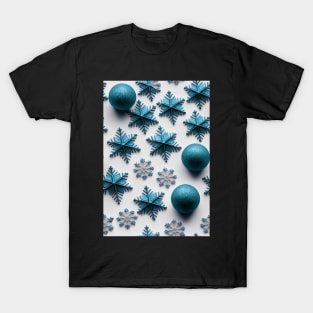 Christmas Seamless Pattern - Blue Snowflakes #7.2 T-Shirt